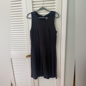 Loft navy dress with button detail